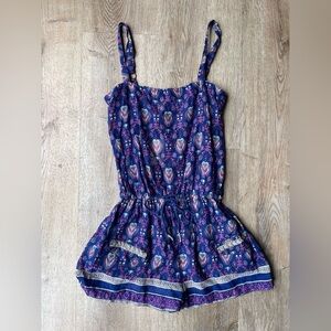 Raga Paisley Print Boho Romper XS – NWT Drawstring Waist Festival Ready